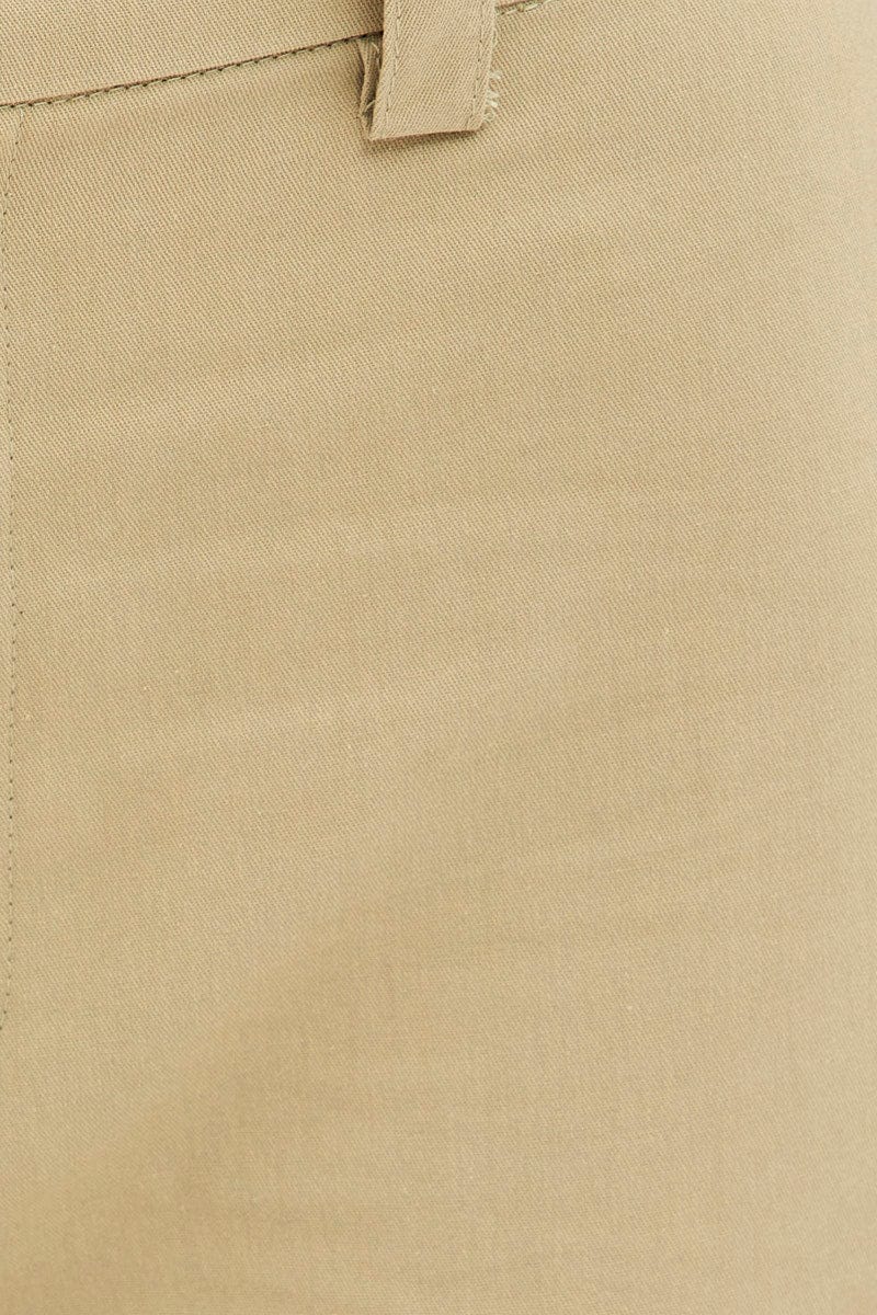 Green High Rise Wide Leg Cargo Pants