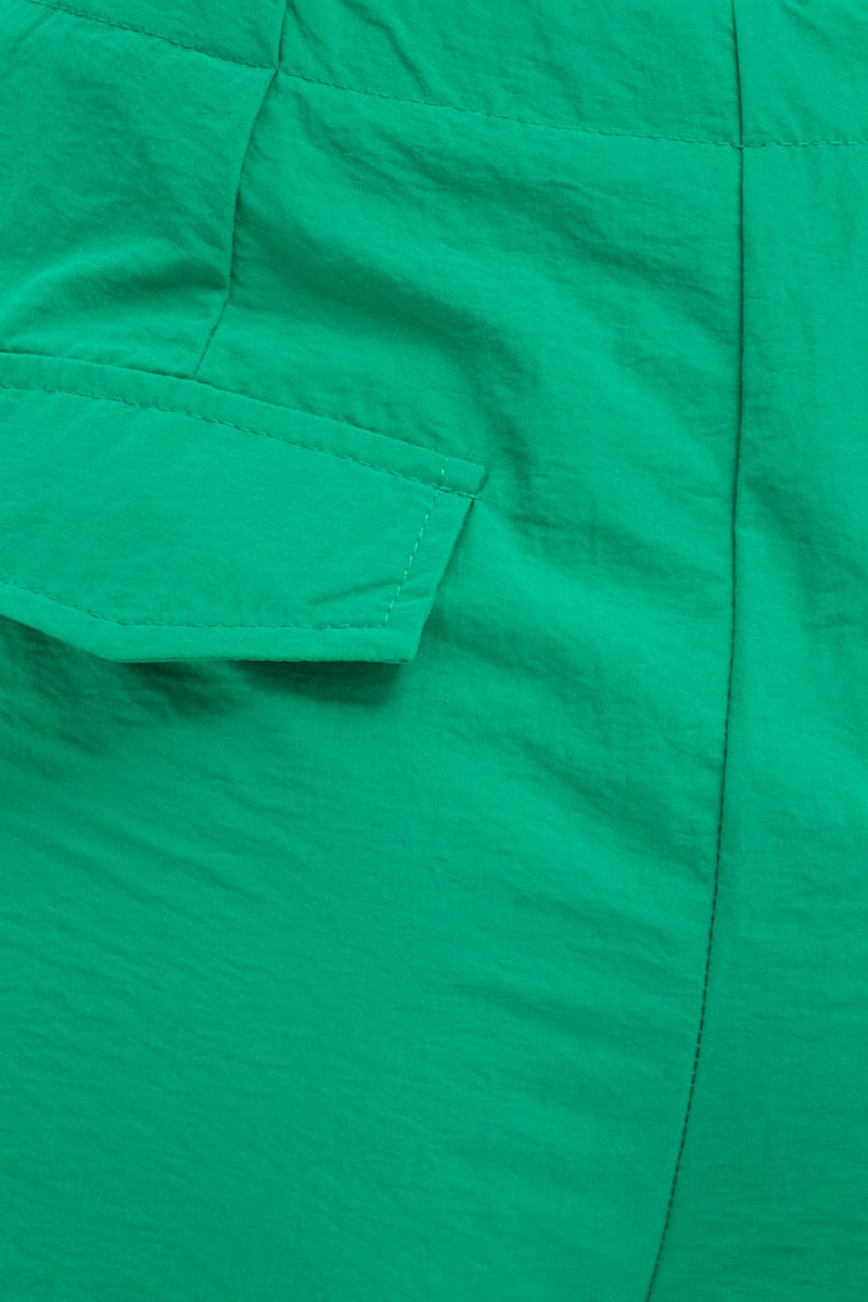 Green Cargo Parachute Pants