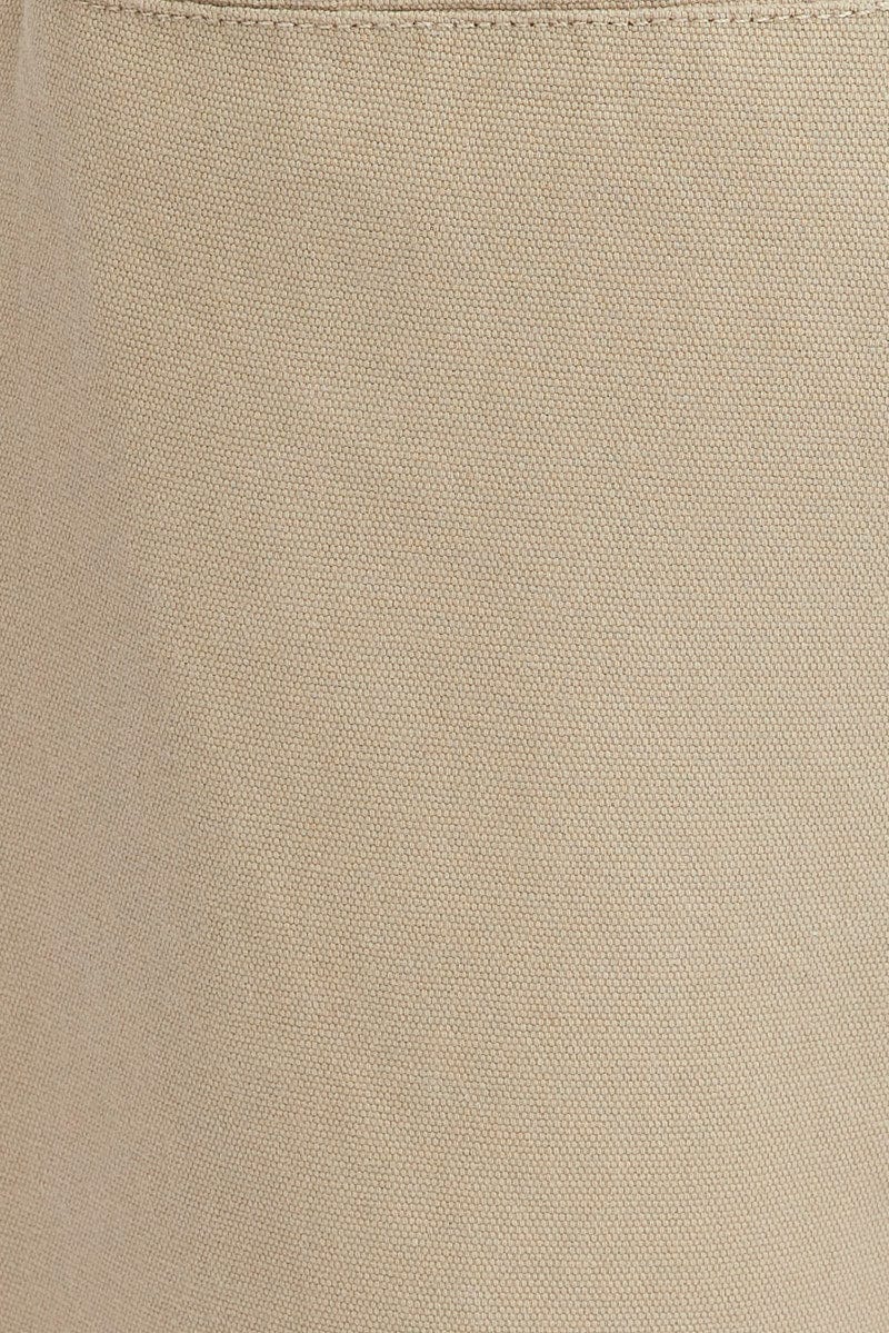 Beige Cargo Pants Mid Rise