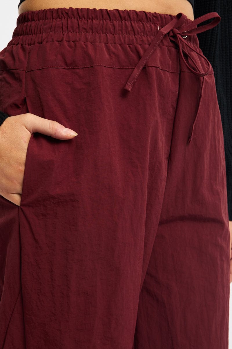 Red Cargo Pants High Rise